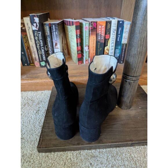 Vintage Amalfi Women's Size 8.5 M Black Leather Pillow Ankle Booties Boots Italy - Picture 3 of 8